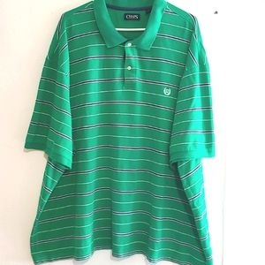 CHAPS MEN'S STIPE GREEN   POLO SHIRT PLUS SIZE 6XB/6TF,,AA-26